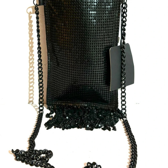 Zara black sequin crossbody evening party phone Bag - Picture 6 of 7